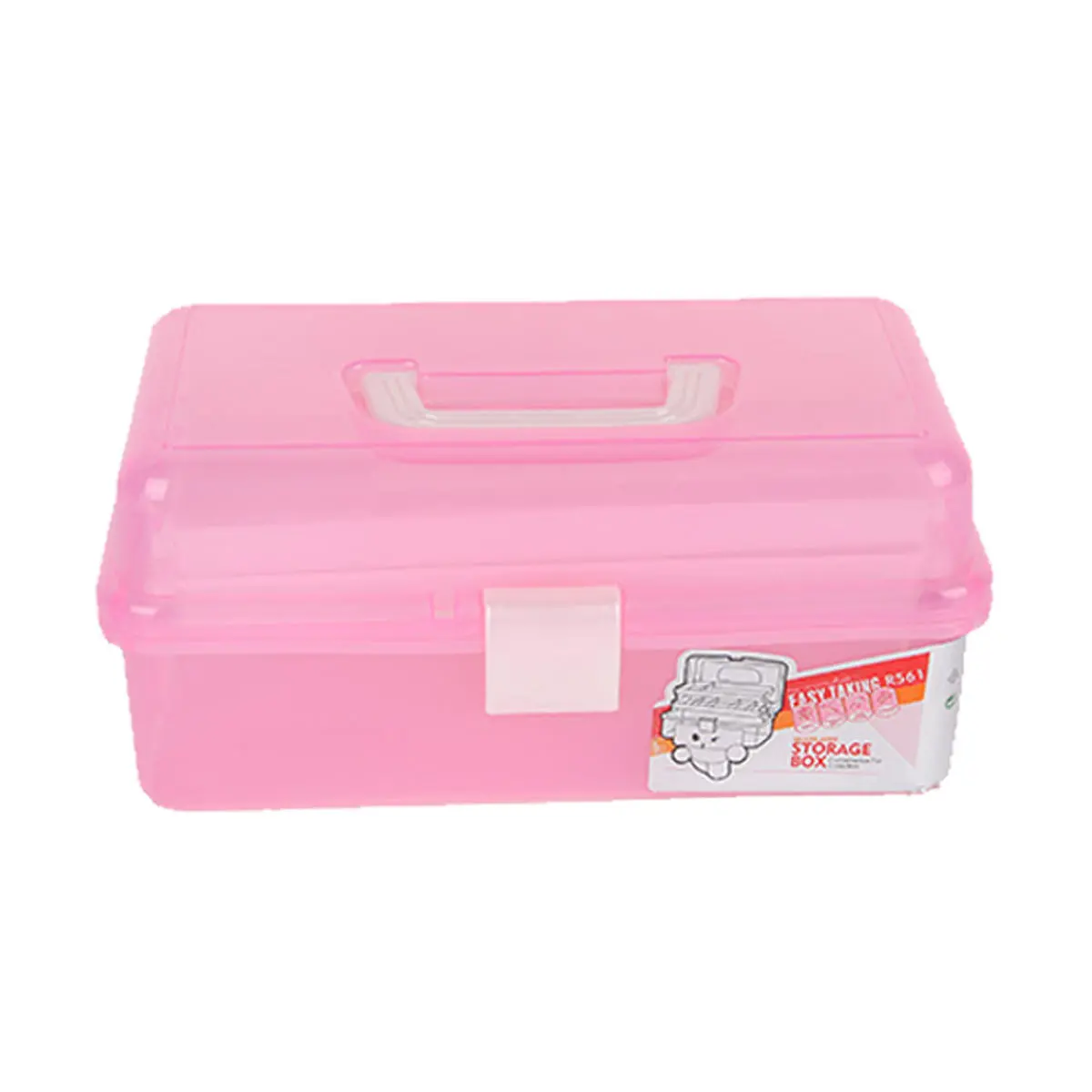 Clear Plastic Craft Makeup Organizer | Jewelry Storage Compartment Tool Box - Image 3