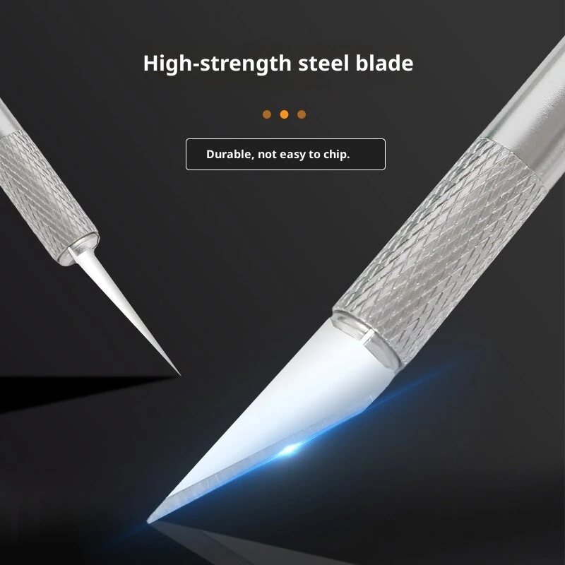 Craft Knife Set - 50 Pcs Aluminum Non-Slip Handle | SK2 Carbon Steel Blades | Precision Cutting & Engraving Tools - Image 2