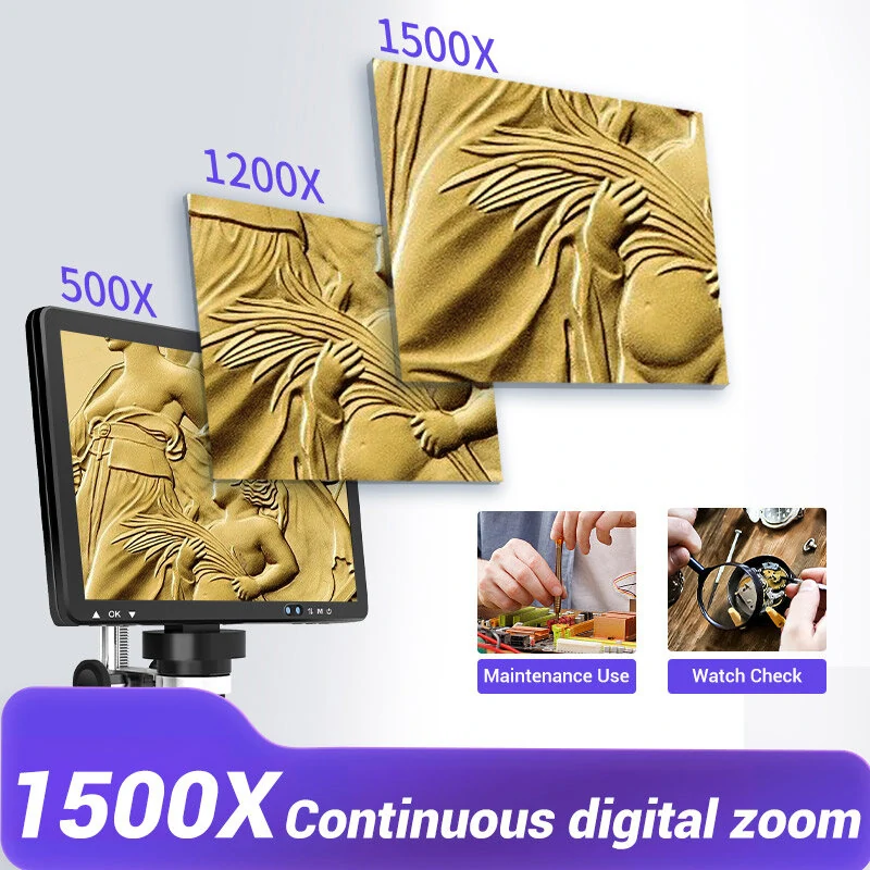Mustool DM12 10.1 HDMI Digital Microscope - 2000X Magnification | 20MP IPS Screen - Image 4