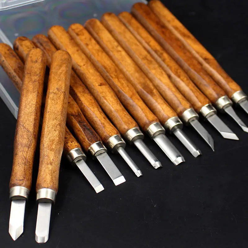 12pcs Multifunction Wood Carving Chisel Set - Handmade Tool for Woodworking - Image 4
