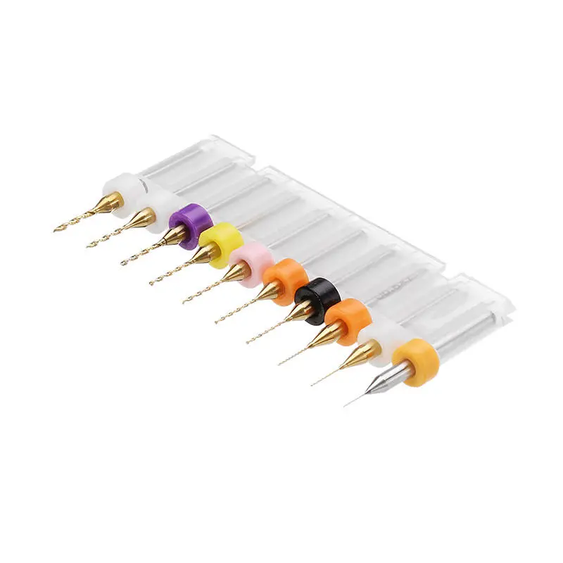 Drillpro 10pcs Titanium Coated Tungsten Carbide PCB Drill Bits Set | Micro Size - Image 4