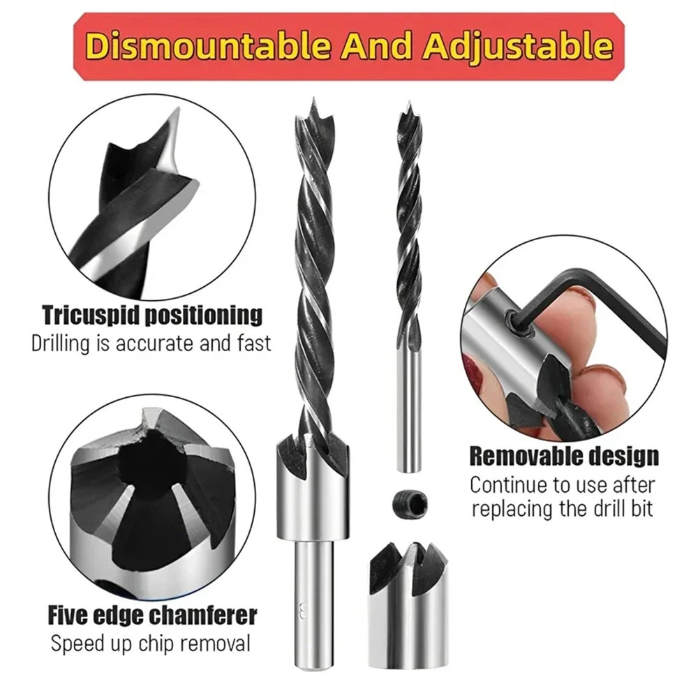 5/8PCS HSS4241 Titanium Countersink Drill Bit Set | 90° Chamfer 3-10mm | for Wood Metal Plastic - Image 5