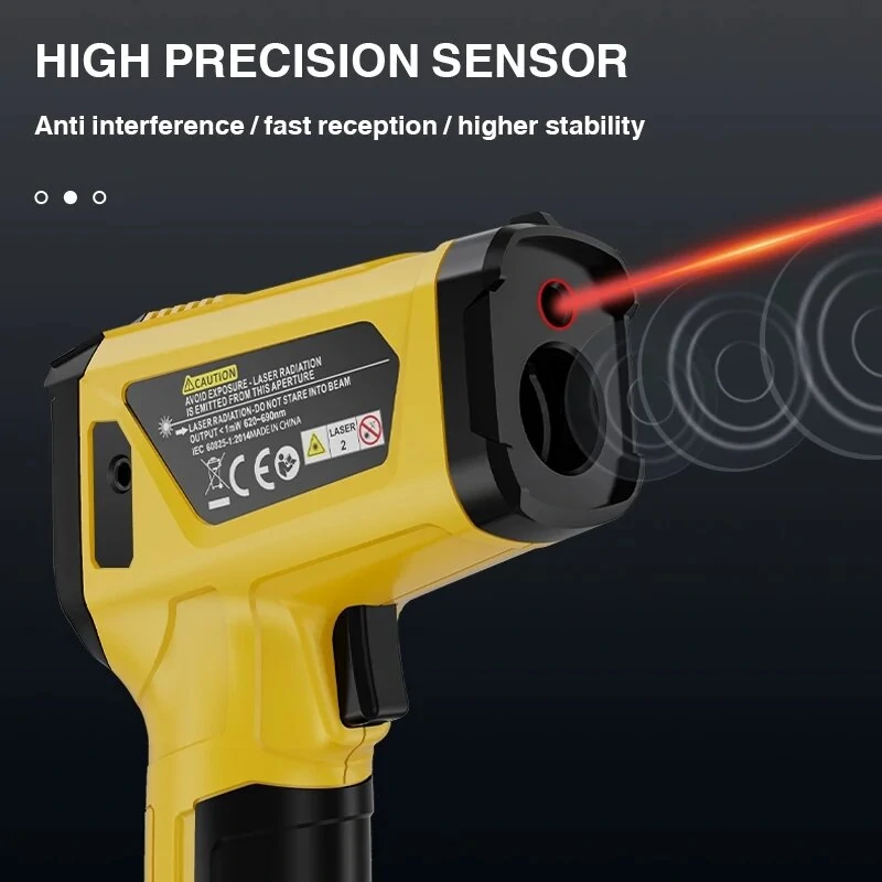 Non-Contact Infrared Thermometer - Laser | LCD Color Display -50~800°C - Image 4