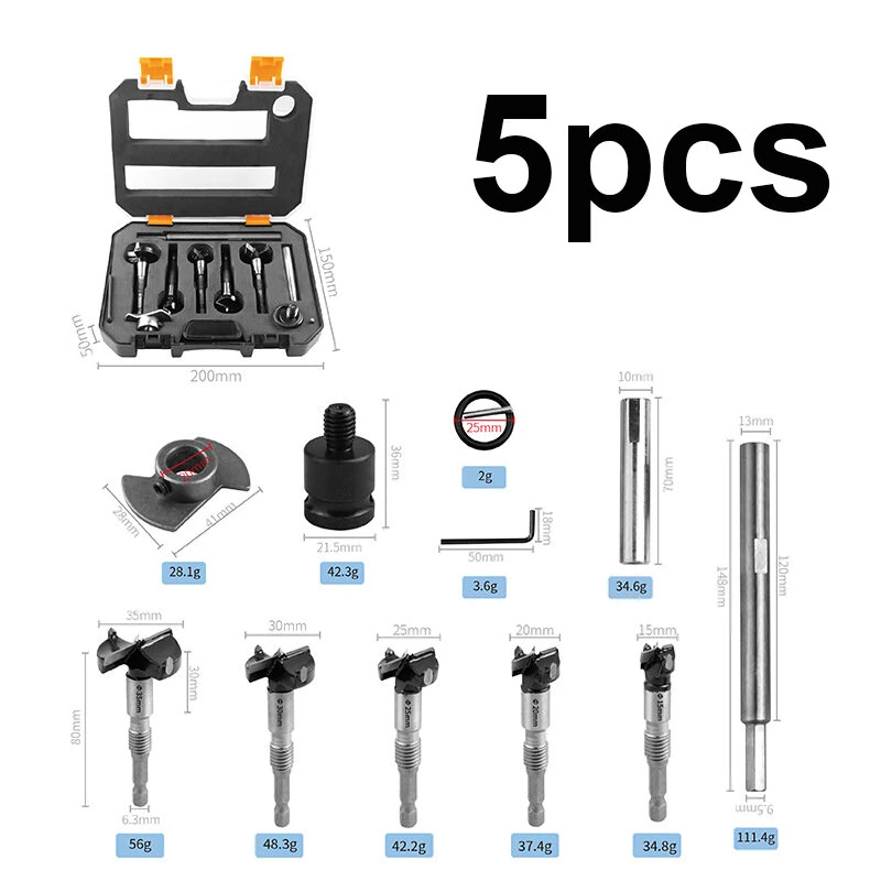 Woodworking Hole Opener Set - 10pcs Blue Carbide Adjustable Drill Bits | 15-35mm Hinge Drilling - Image 4