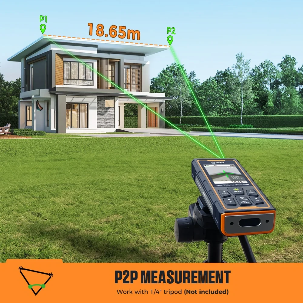 CIGMAN CD-120G Laser Distance Measure 120M | IP68 Waterproof & Bluetooth | 2.4 IPS Display - Image 4
