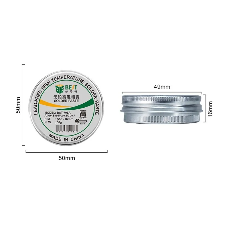 BST-705A Lead-Free High Temp Solder Paste | 217°C SMT Reflow for PCB Repair - Image 2
