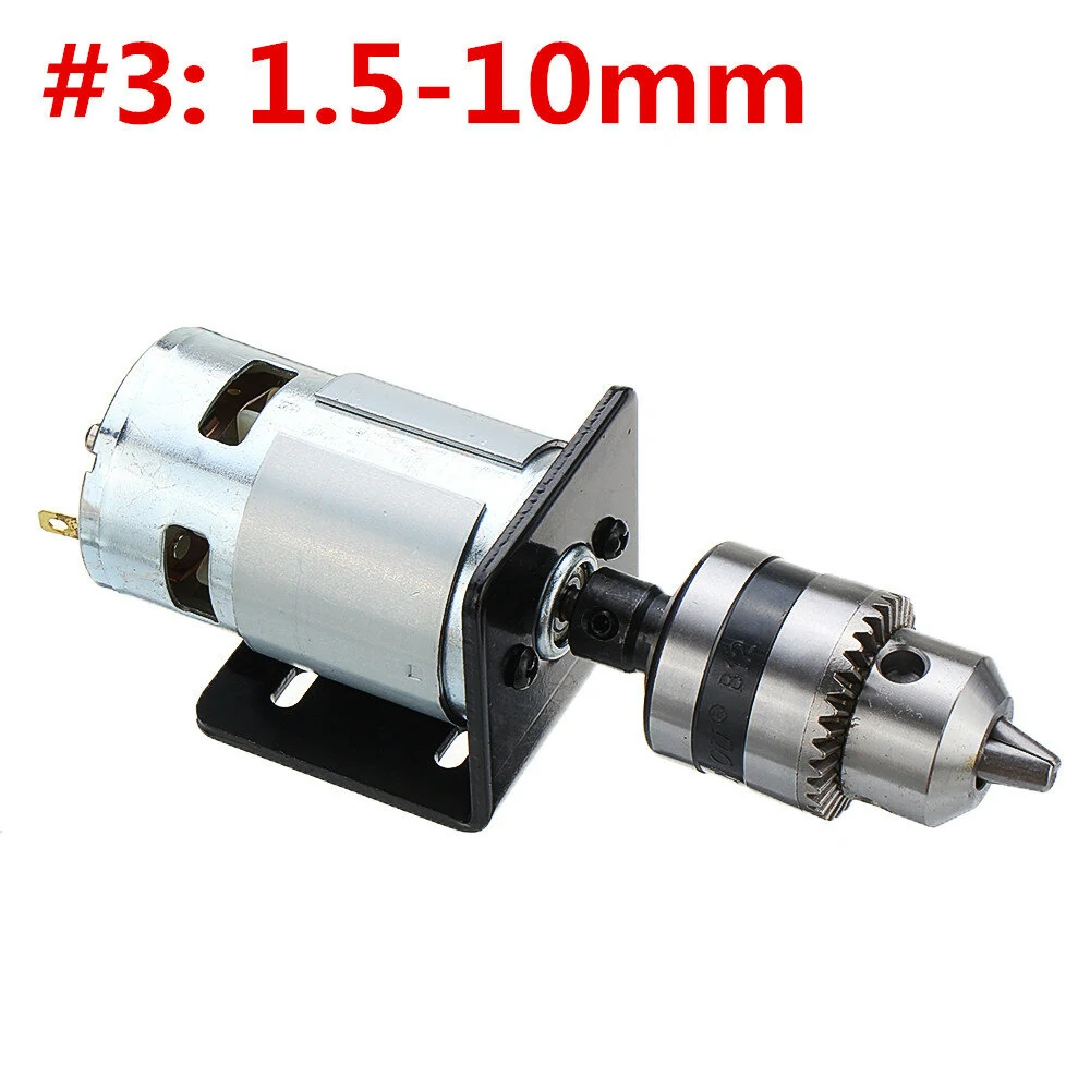 Machifit 775 DC 12V Lathe Press Motor | Mini Hand Drill Chuck & Mounting Bracket - Image 4