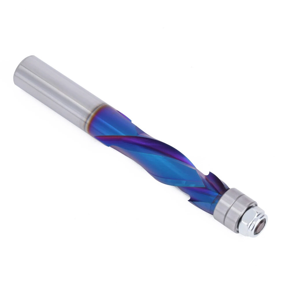 YK20 Carbide CNC Router Bit | 1/2 Shank Blue Coated Compression Flush Trim Mill - Image 3
