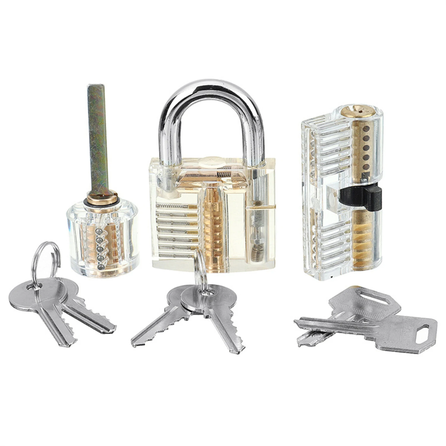26PCS Locksmith Training Set with 3 Transparent Padlocks | Spring Steel Lock Picks & Unlock Gun | Perfect for Beginners - Image 4