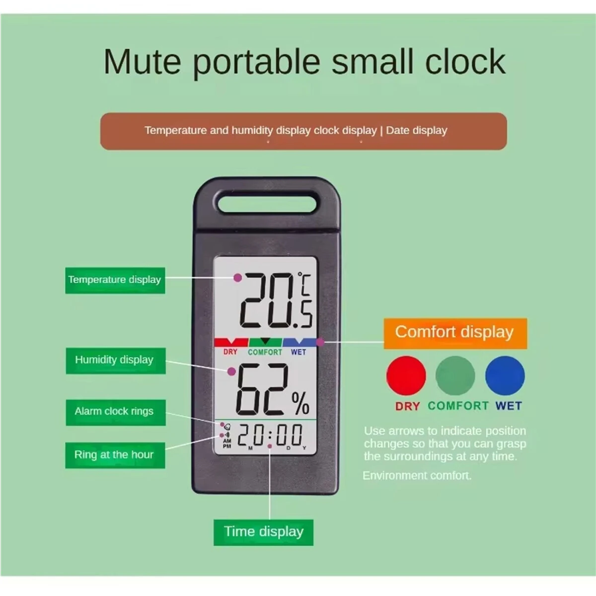 Wellink Digital Thermometer Hygrometer | Portable LCD with High Precision Sensor for Home Outdoor Vehicle - Image 4