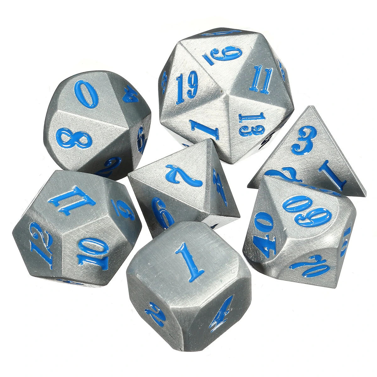 7Pc Solid Metal RPG Dice Set - Polyhedral, Heavy, EDC Gadgets, Role Playing Games - Image 3