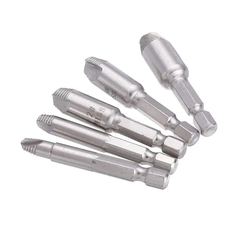 Drillpro 5Pcs Screw Extractor Set | Damaged Stripped Broken Screw Remover Tool - Image 3