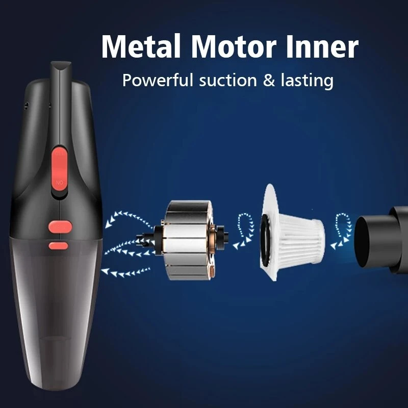 4000Pa 120W Portable Car Vacuum Cleaner | Wet Dry Dual-Use with LED Light - Image 4