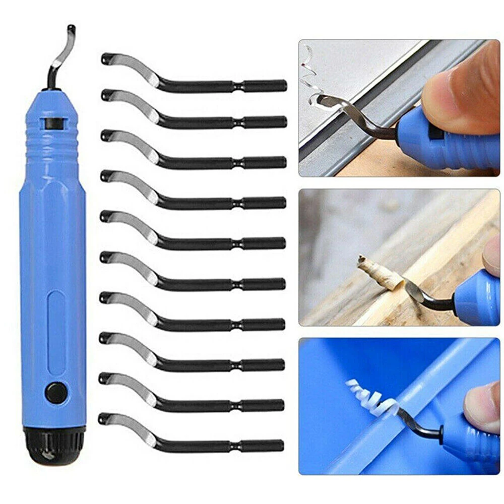 Deburring Tool Kit with 10 Blades & Handle | Alloy Burr Removal for Handicrafts & Plastic - Image 2