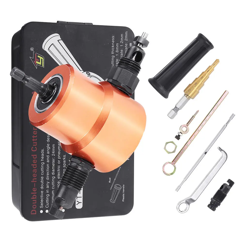 Drillpro 7Pcs Metal Sheet Nibbler Cutter Drill Attachment | 360 Degree Double Head - Image 4