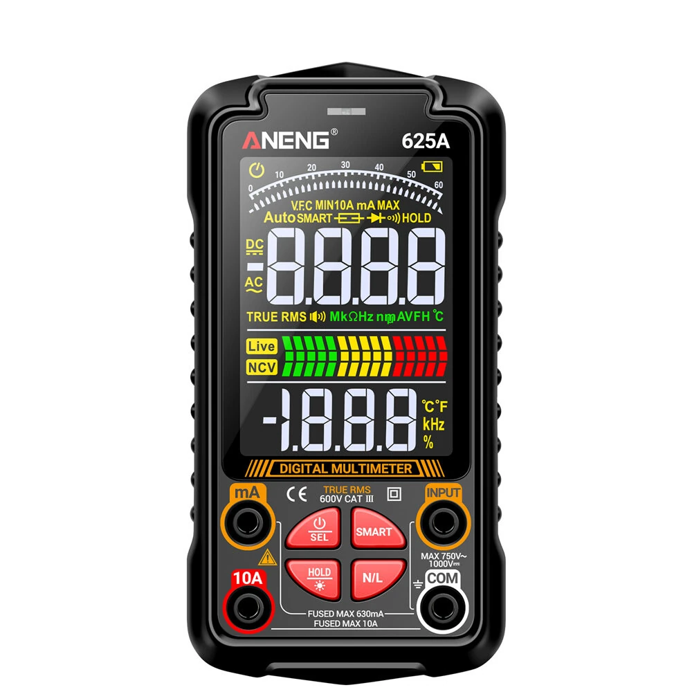 ANENG 625A Digital Multimeter | True RMS 1000V 10A | NCV Temp Backlit - Image 2