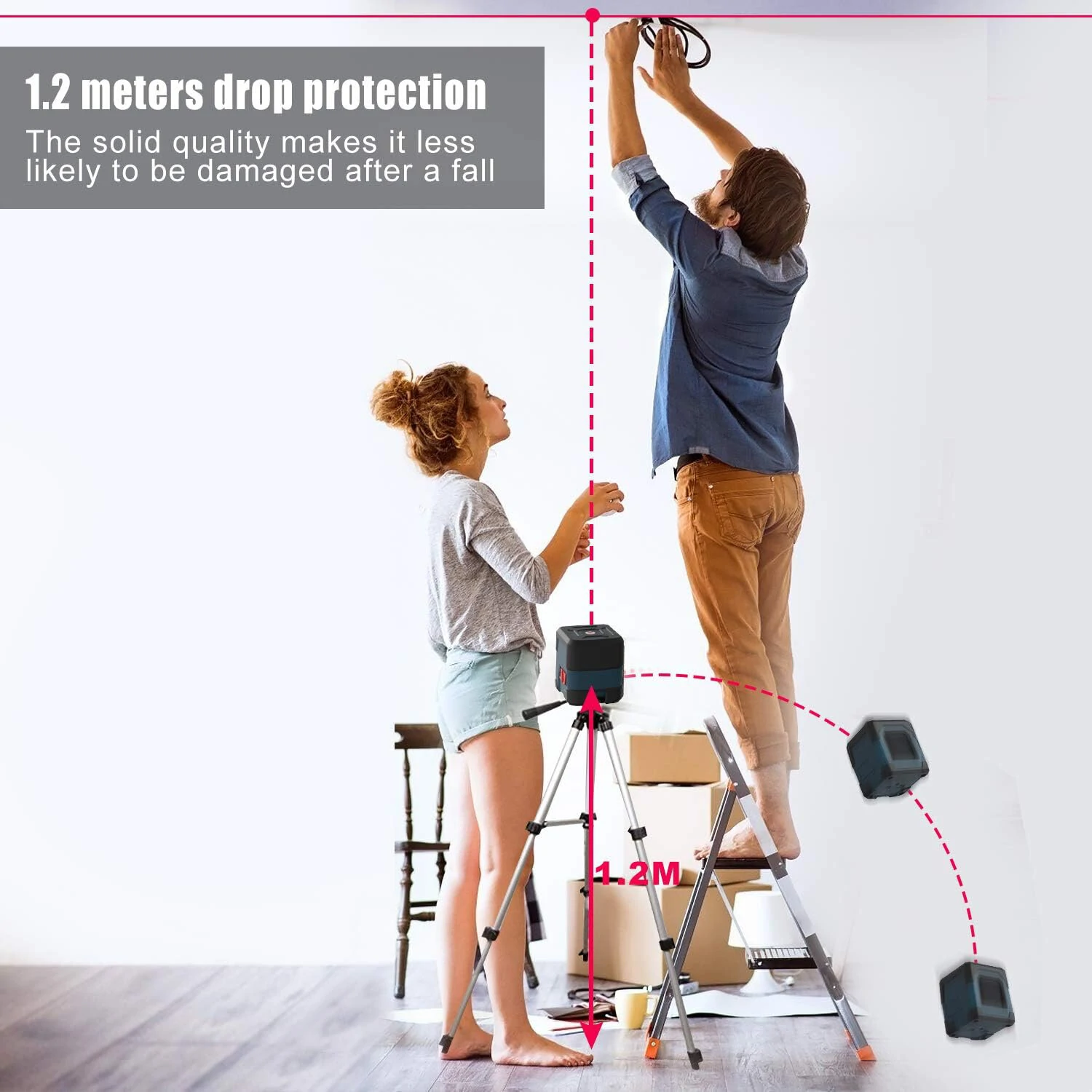 HANMATEK LV1/LV1G Cross-line Laser Level | Green Beam for Precision Work - Image 5