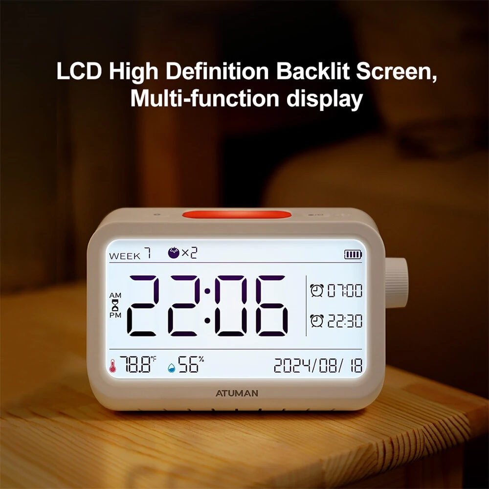 Atuman MT2 3-in-1 Alarm Clock Timer | -9.9°C~60°C LCD Hygrometer Thermometer - Image 4