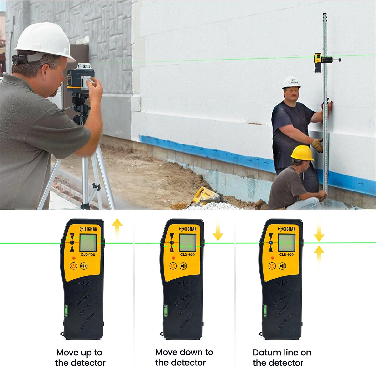 CIGMAN CLD-100 Laser Detector | Green & Red Beam Receiver - 165ft Range - Image 2