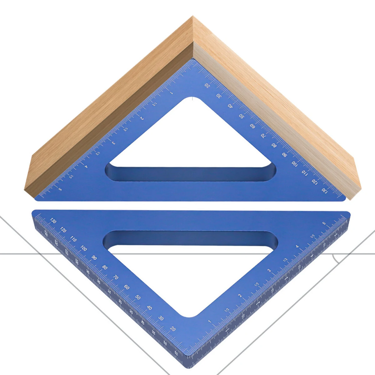45 Degree Aluminum Alloy Angle Ruler | Imperial & Metric for Woodworking - Image 3