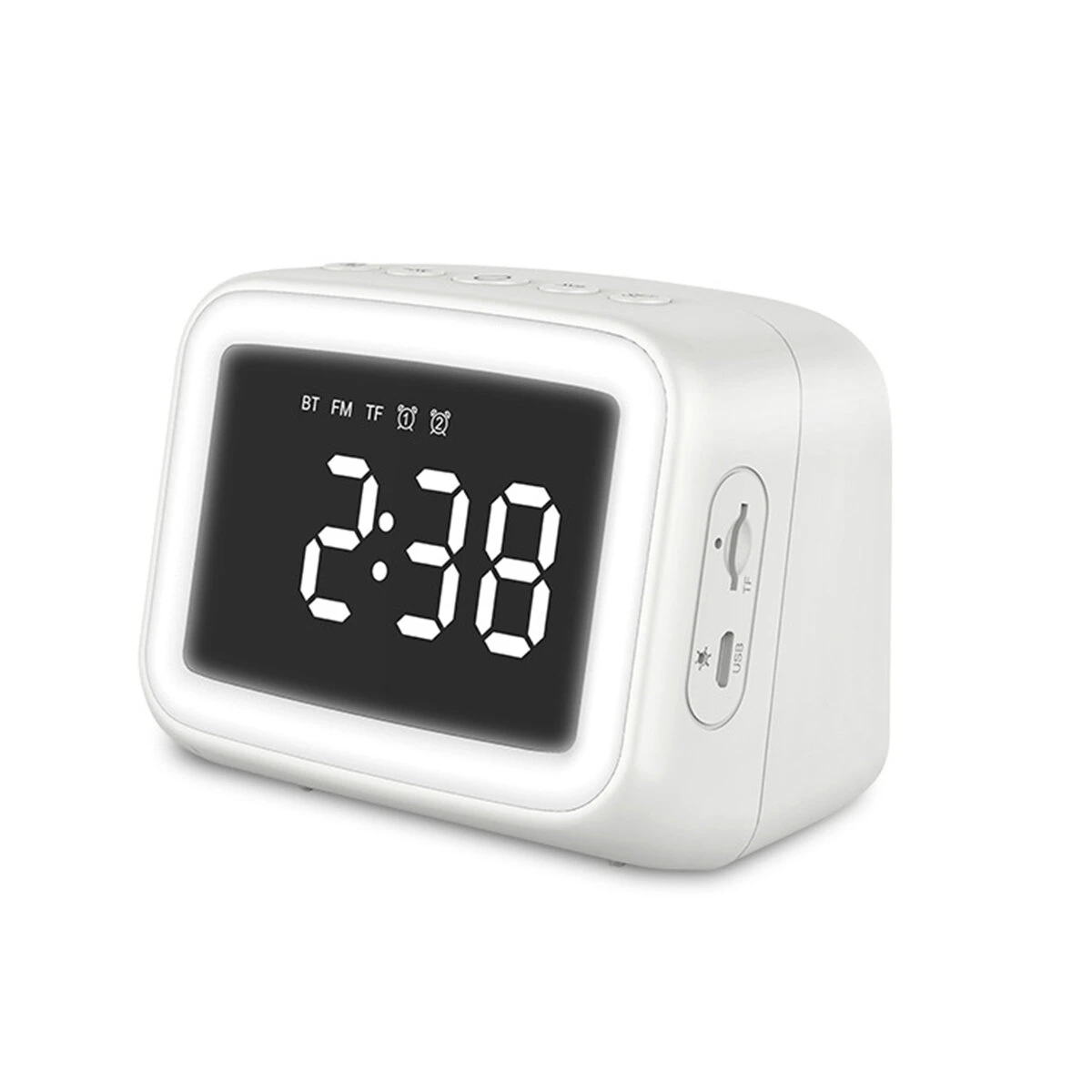 Digital Alarm Clock with FM Radio & Bluetooth 5.0 - LED Mirror Speaker - Image 5