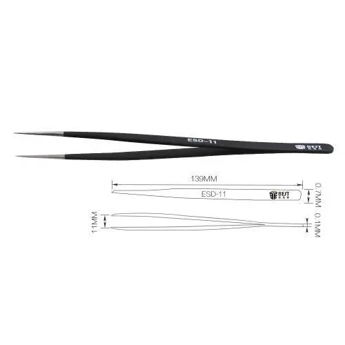 BEST BET-ESD-11 BGA Precision ESD Tweezer Set | All-Metal Anti-Static Repair Tool - Image 2