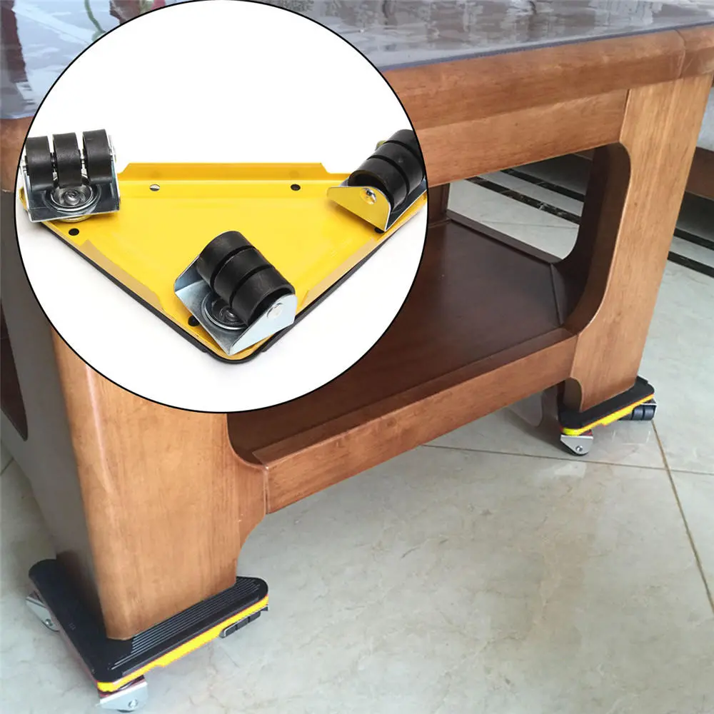 5PCS Furniture Lifter Sliders - Triple Wheel Mover System Kit | Moving Tools - Image 4