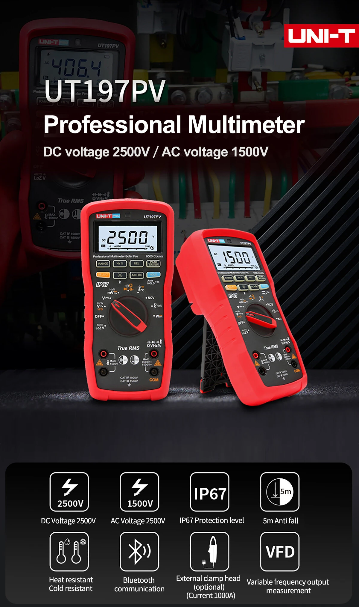 UNI-T UT197PV Digital Multimeter | True RMS 600000 Count | IP67 Waterproof & Bluetooth - Image 2
