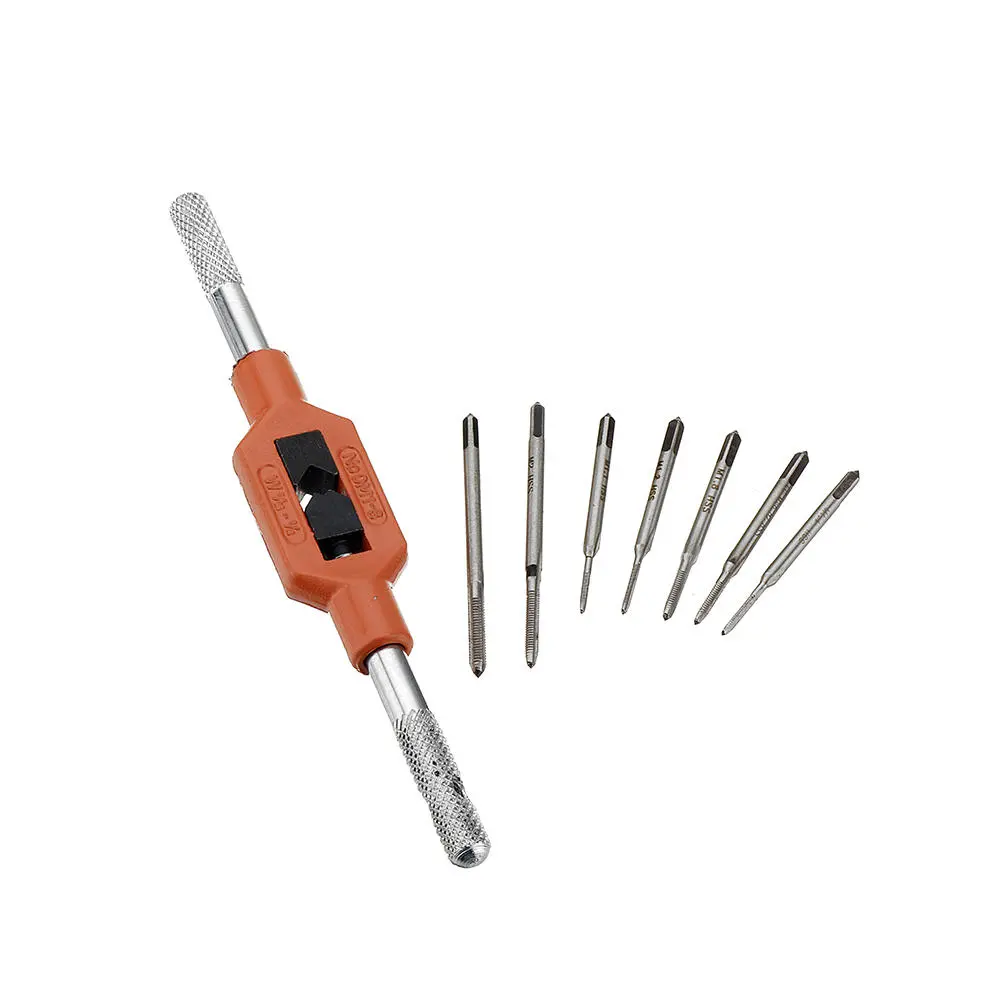 Drillpro M1-8 Adjustable Tap Spanner with 7pcs M1.1-M2.5 Mini Hand Tap Set - Image 2