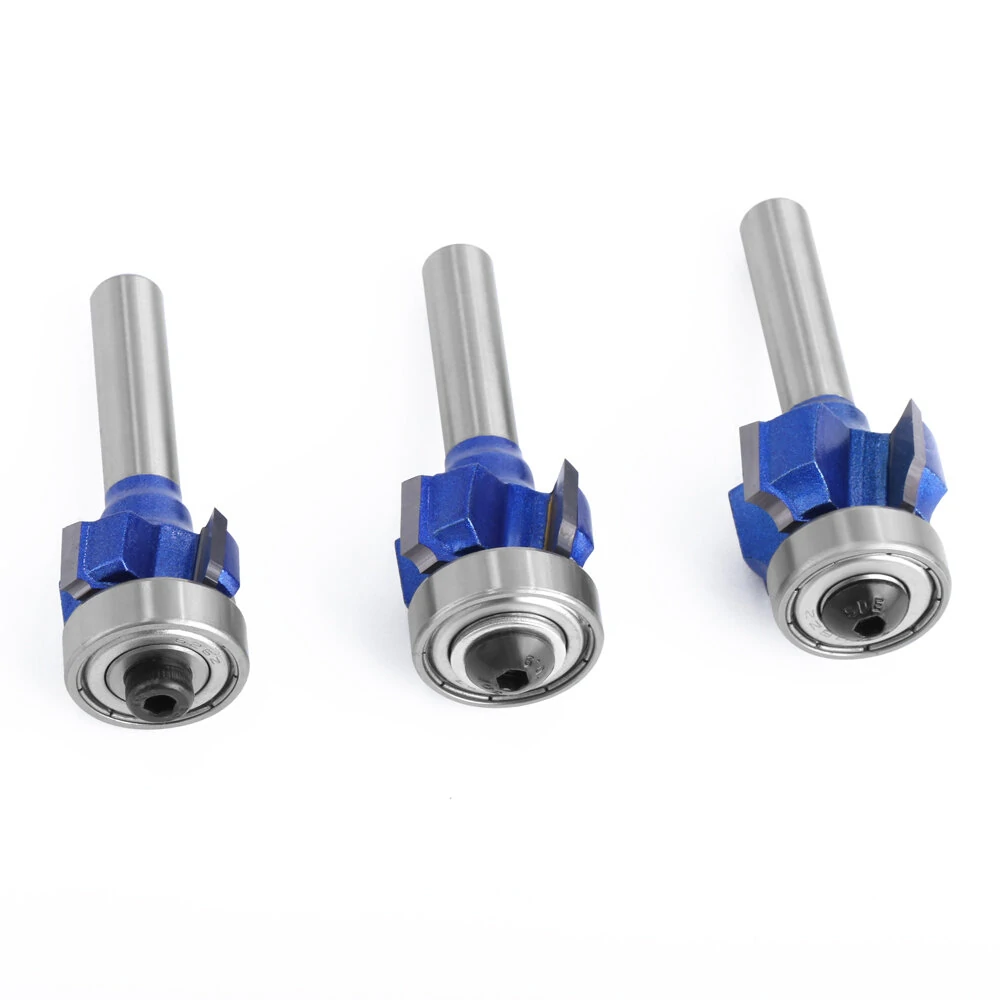 LAVIE 8mm Shank 4 Flute Router Bit Set - R1 R2 R3 Trimming Knife Edge | Woodworking - Image 4