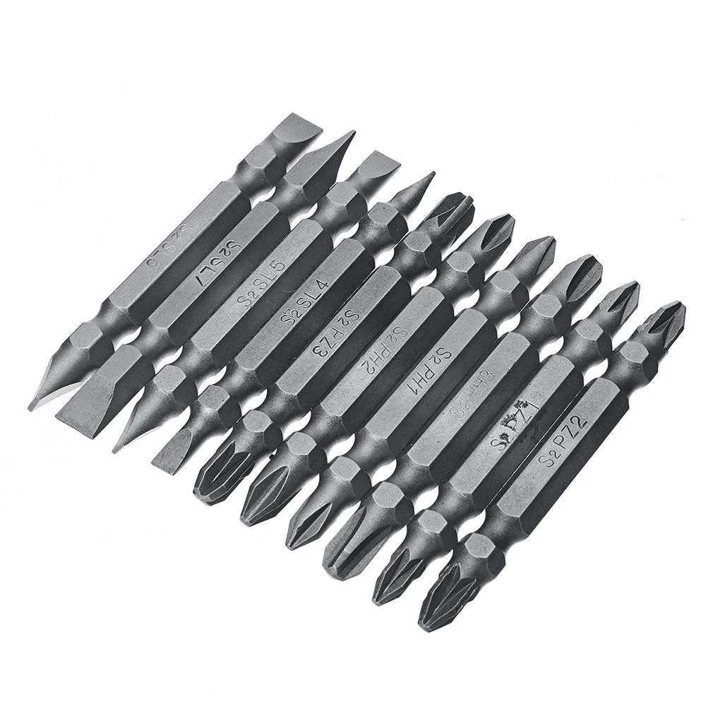 Drillpro 10pcs 65mm Magnetic Screwdriver Bit Set | 1/4 Inch Hex Shank PH/PZ/FL - Image 2