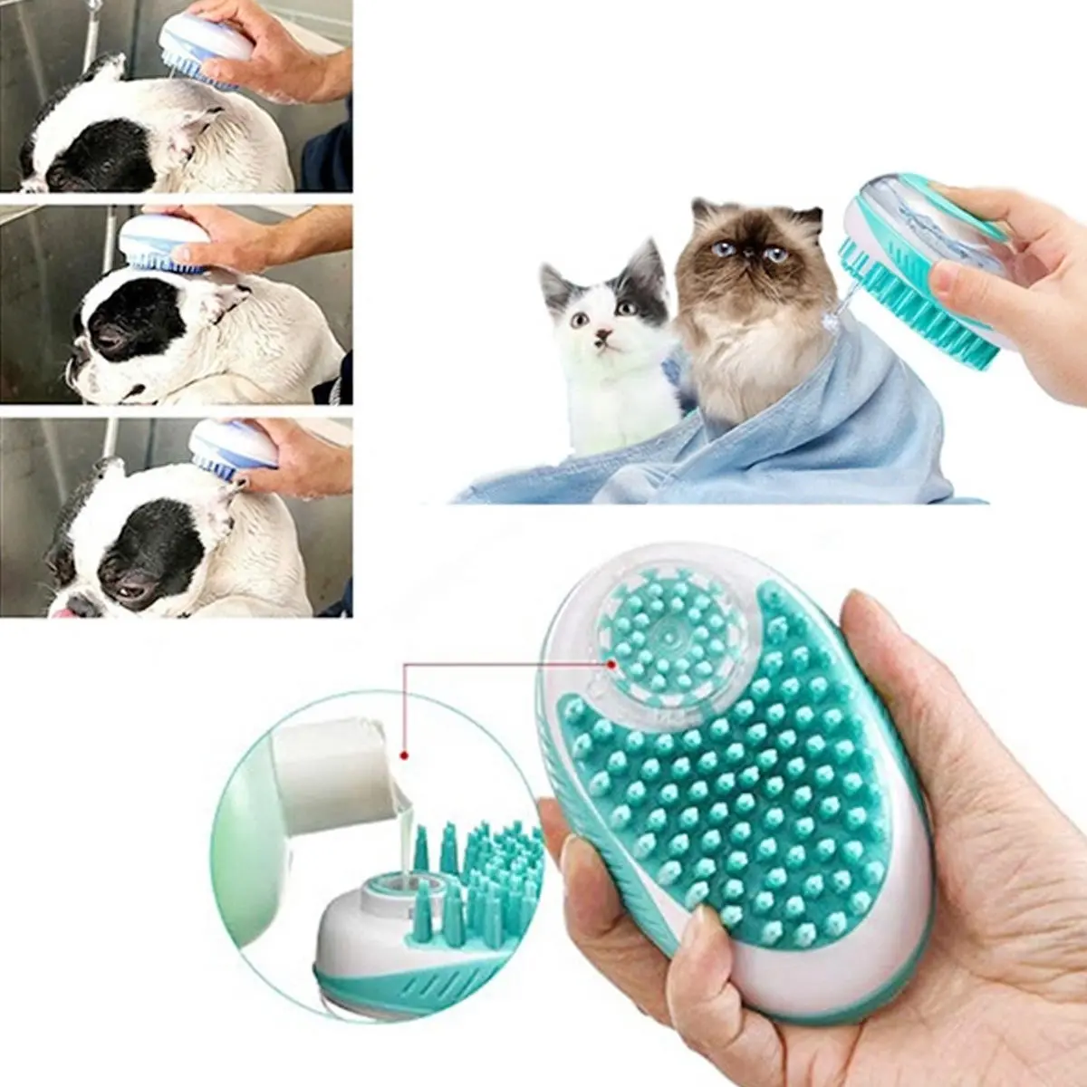 Dog Bath Brush - Silicone Pet Shampoo & Massage Comb | Hair Removal Tool for Dogs & Cats - Image 5