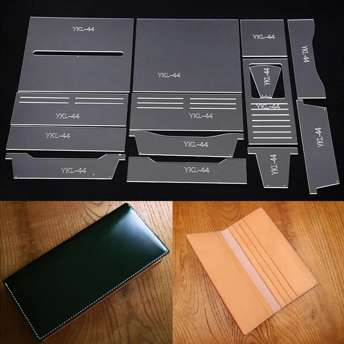 Acrylic Leather Craft Stencil Set - Handmade Tool for Long Wallet DIY - Image 2