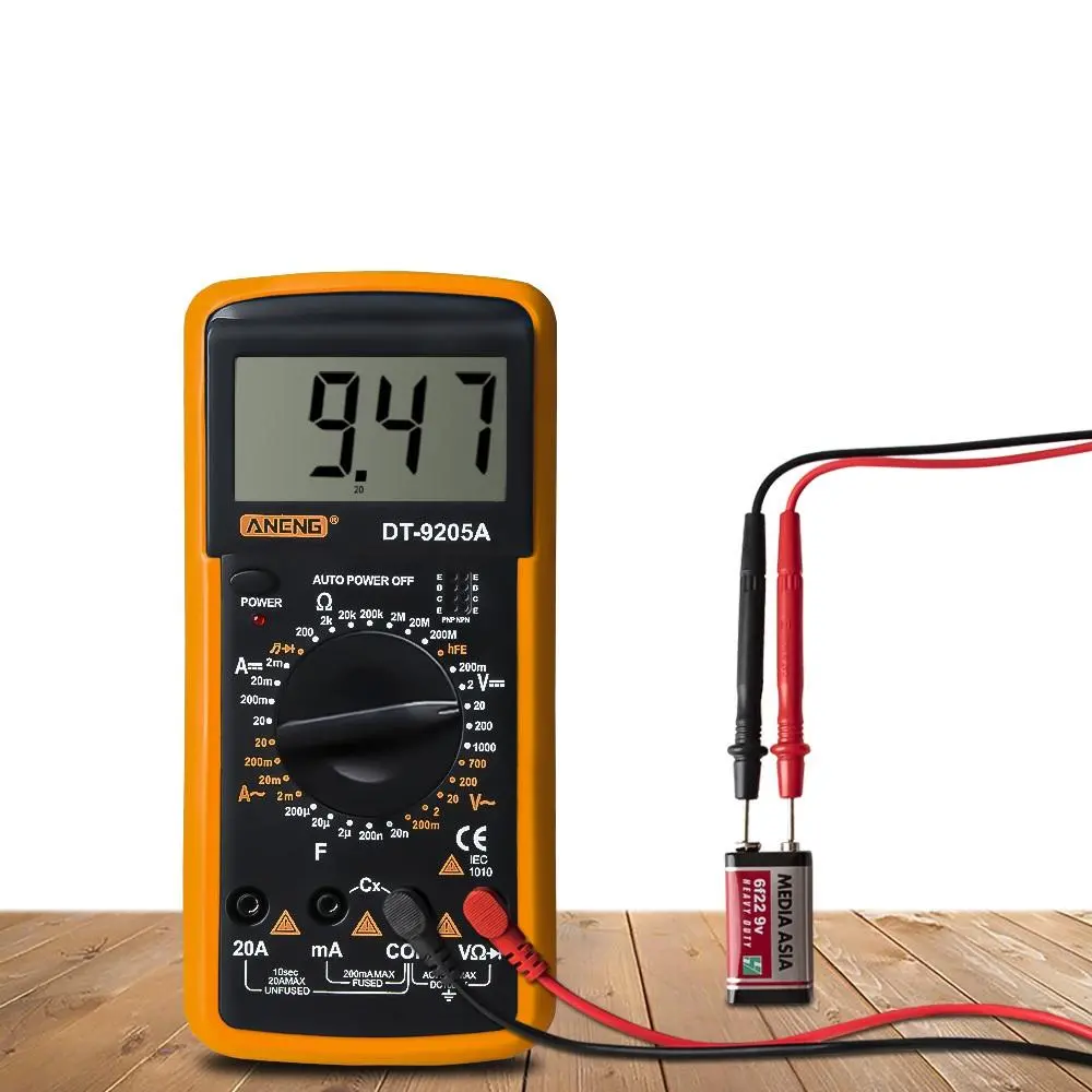 ANENG DT9205A Digital Multimeter - Transistor Tester with Backlight & ESR - Image 3