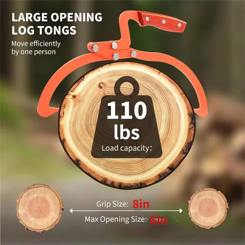 Heavy Duty Stainless Steel Log Lifting Tongs | 330 lbs Capacity | 8/13/20inch - Image 4