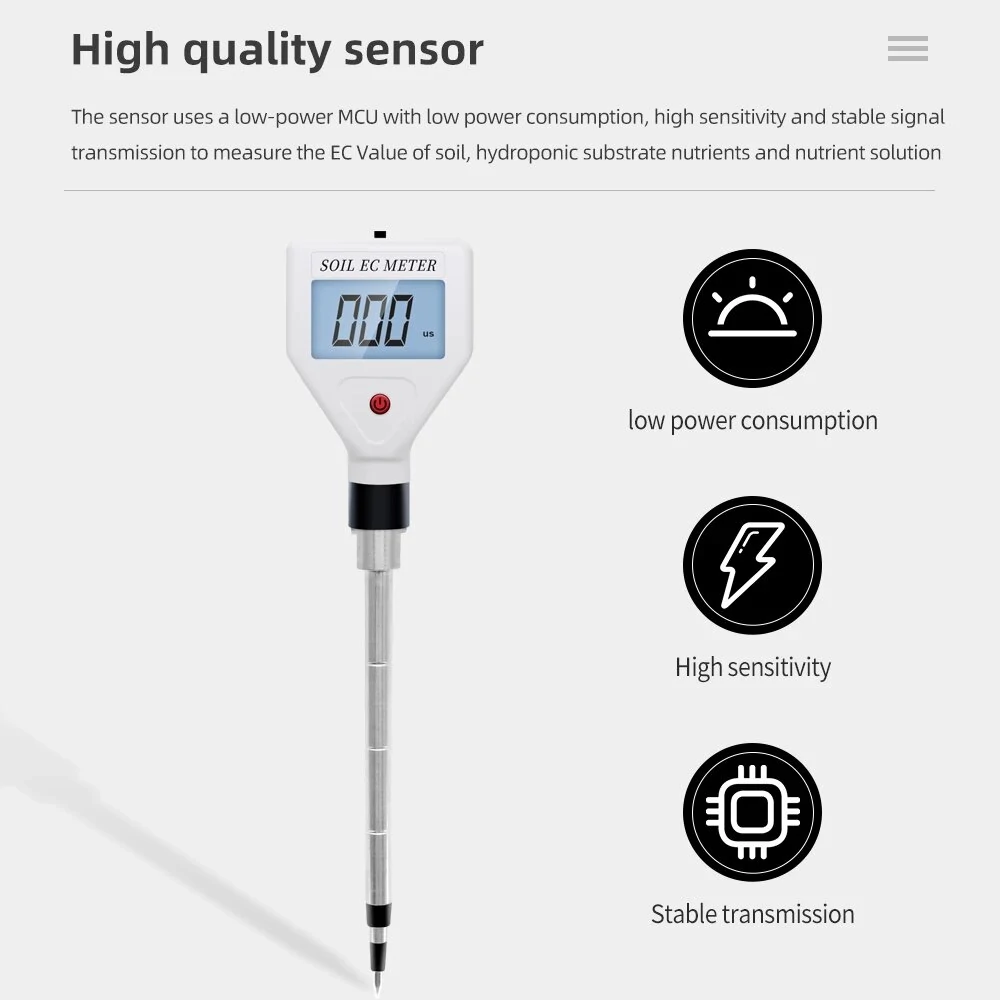 Portable EC Soil Meter - 0-1999 us/cm Tester for Indoor Plants & Flowers - Image 2