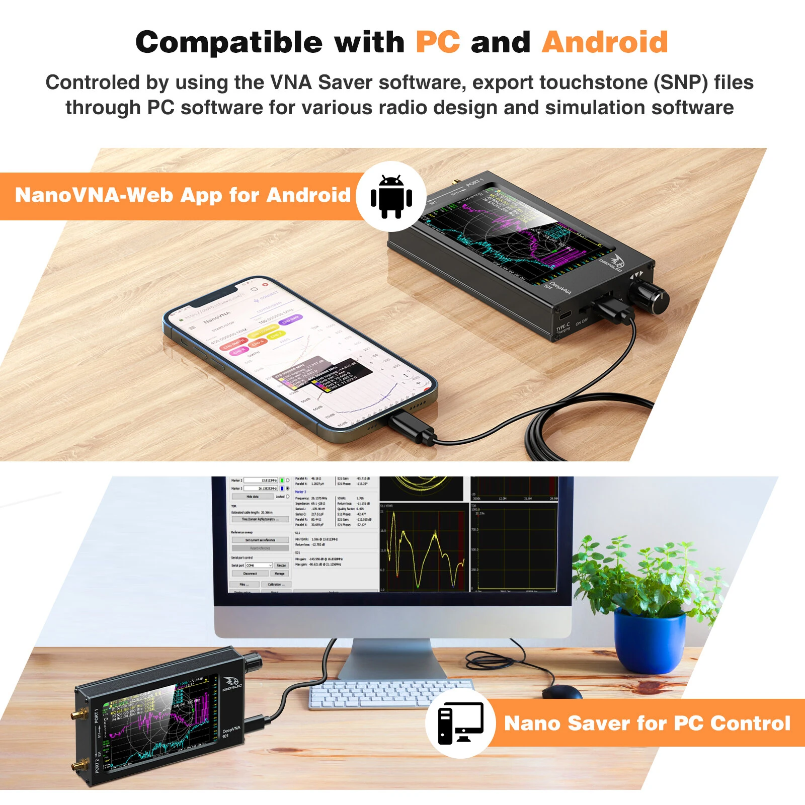DeepVNA-101 Antenna Analyzer 10kHz-1.5GHz | SWR Meter | 4.3 LCD & 5000mAh Battery - Image 5