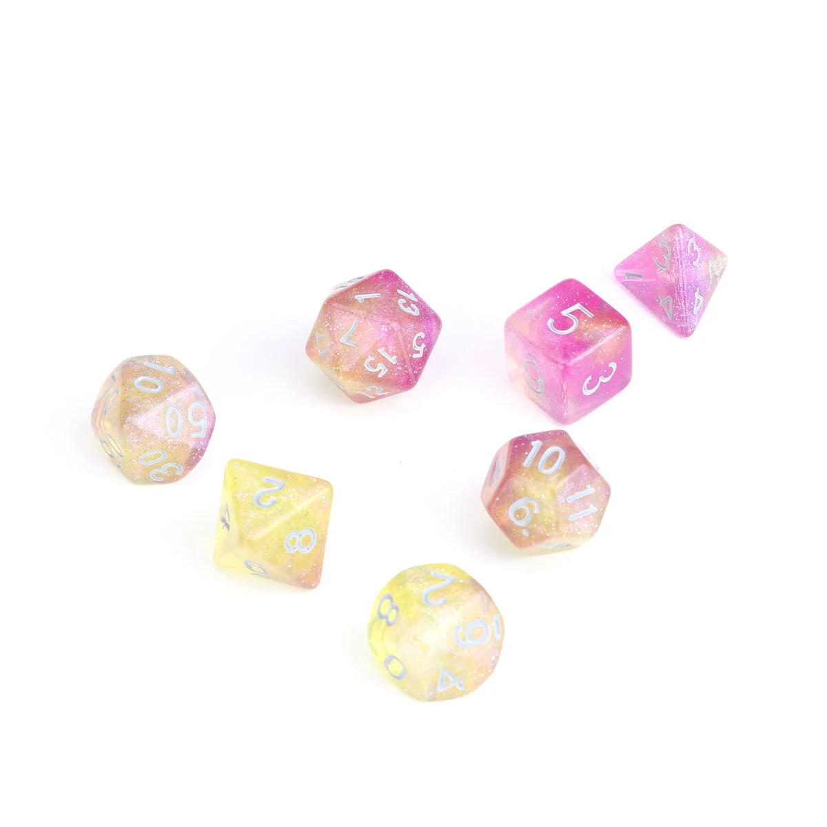7Pcs Glitter Polyhedral Dice Set - Clear Resin D&D RPG Table Game Gift - Image 4