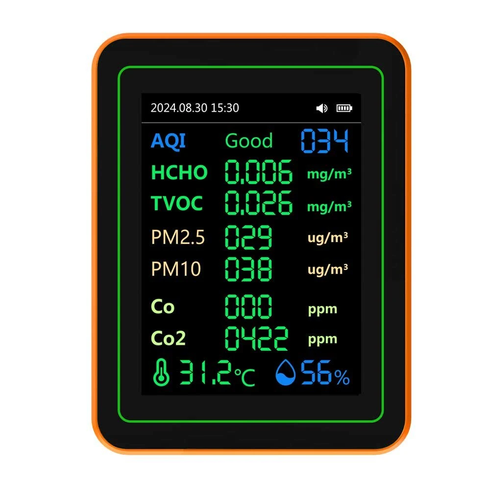 ZN-MT22 Air Quality Monitor | 12-in-1 TFT Screen | CO2, Formaldehyde, PM2.5, Temp & Humidity - Image 3