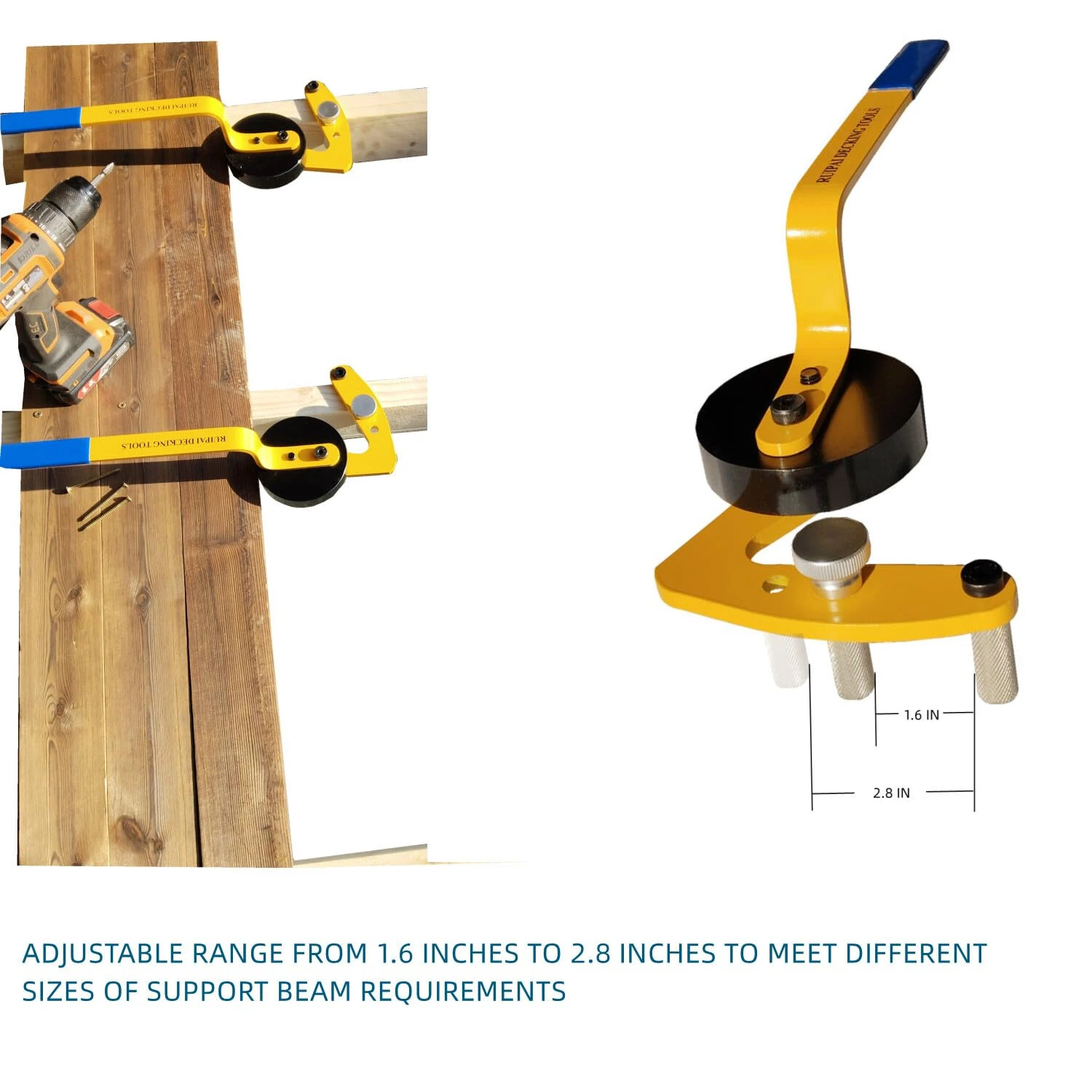 Deck Straightening Tool - Heavy Duty Steel with Anti-Slip Grips | 2x4 Board Alignment - Image 3