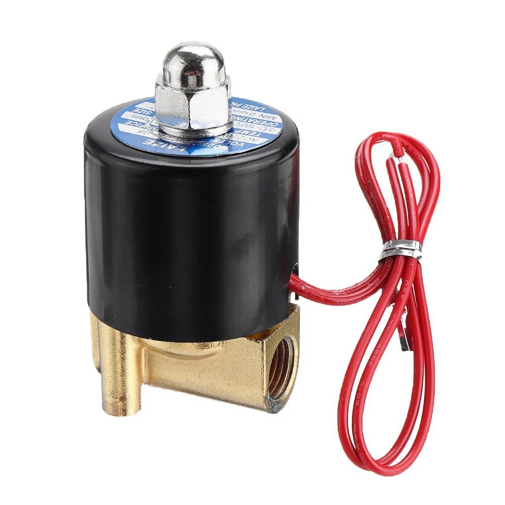 LAIZE DN8 1/4 NPT Brass Solenoid Valve - AC 220V/DC 12V/24V - Water Air Fuel - Image 2