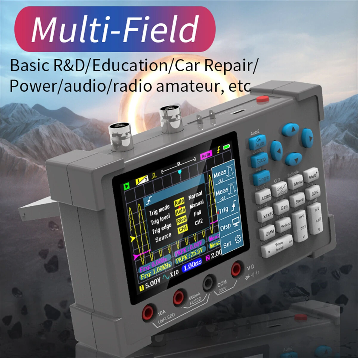 OWON 3 in 1 Digital Oscilloscope Multimeter Signal Generator | 120MHz | IPS Display - Image 3