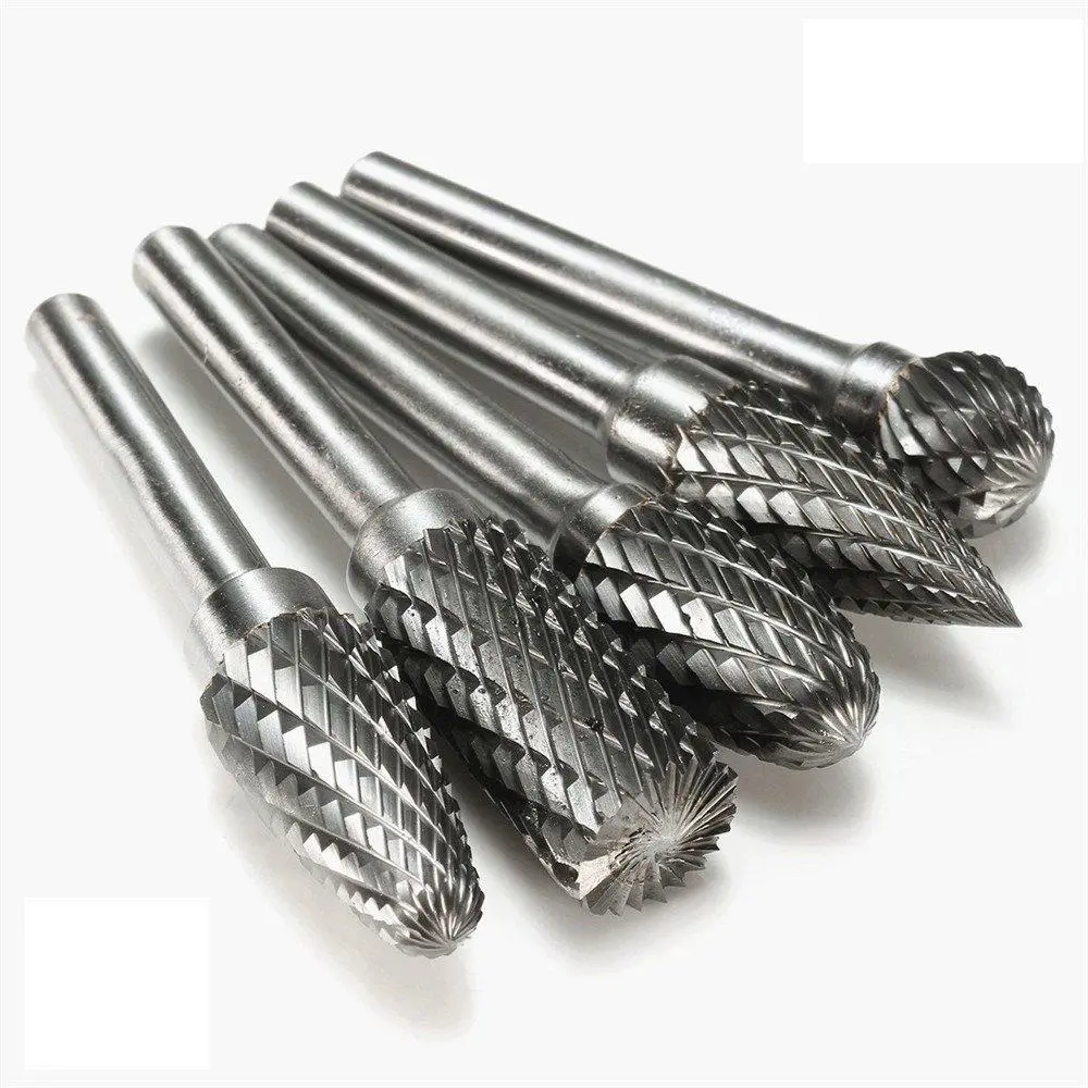 Drillpro RB13 5pcs Tungsten Carbide Rotary File Burr Set | 12mm Head 6mm Shank - Image 3