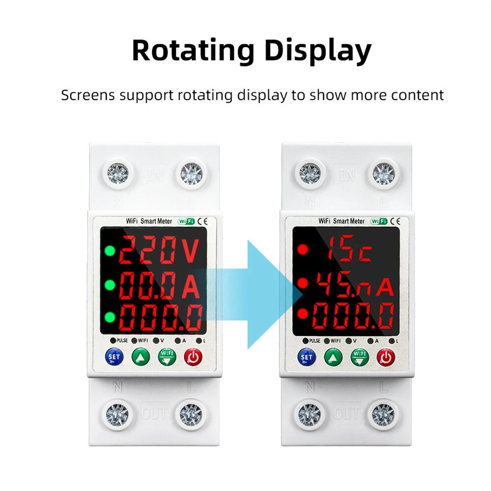 Tuya WiFi RMWF-3MA 63A Smart Metering Switch | Triple Display & Remote Control - Image 4