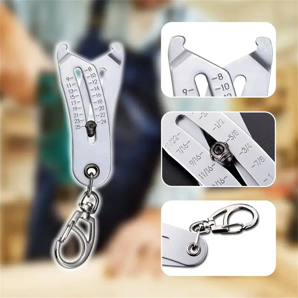 Iron Thread Size Checker Keychain - Metric & Imperial Gauge | Portable Caliper for Quick Measurement - Image 2