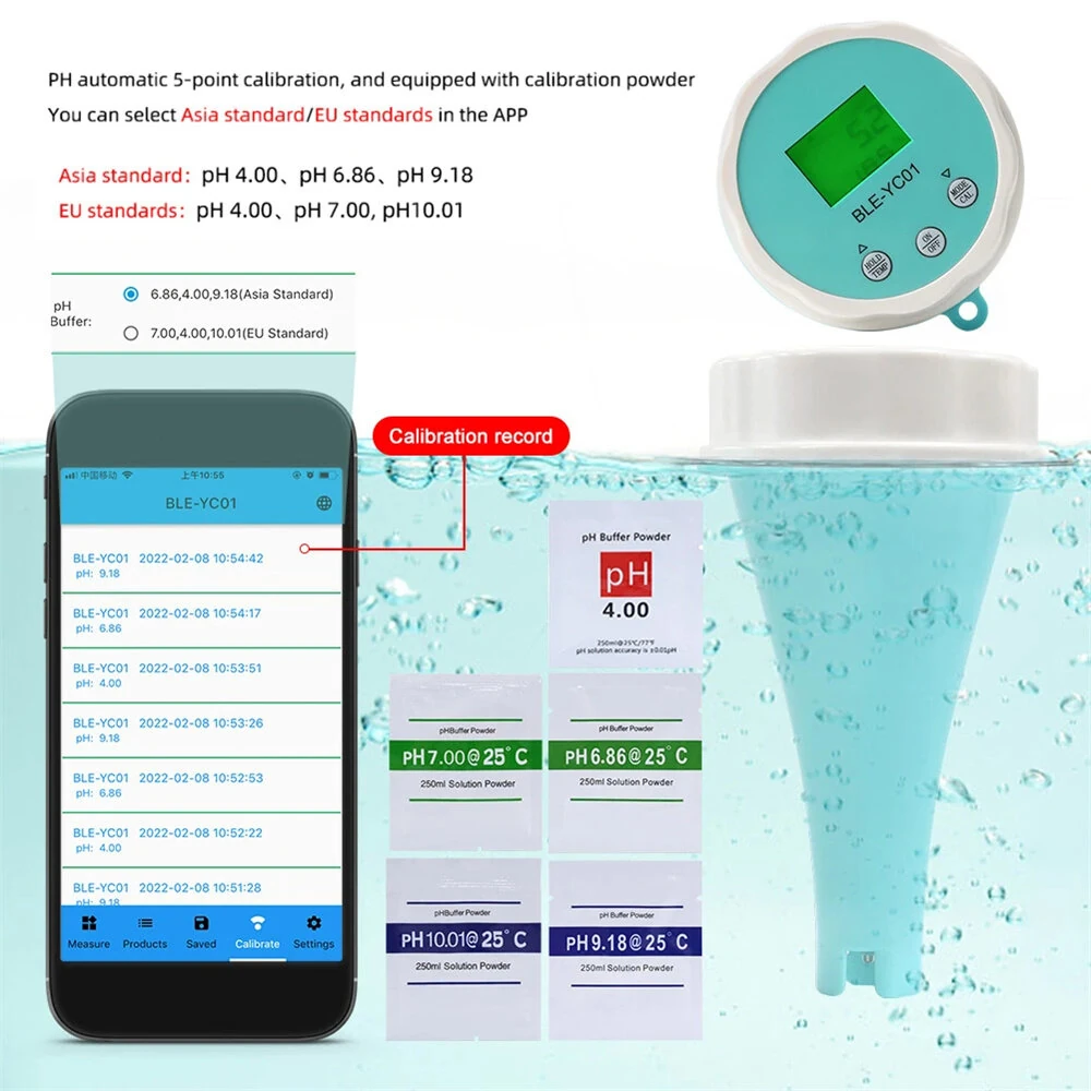6-in-1 Water Quality Detector | PH EC TDS ORP CL Temperature Tester | APP Monitor for Pool - Image 5