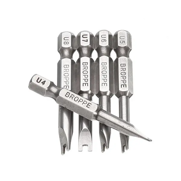 Broppe 5pcs 50mm 1/4 Inch Hex Shank U-Shape Screwdriver Bits - Magnetic - Image 3