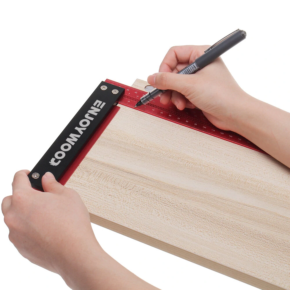 Enjoywood Precision Square Ruler - 300mm Aluminum Alloy Right Angle for Woodworking & Framing - Image 4