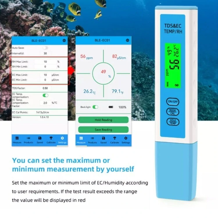 CCOWAY OW-EC01 Water Test Pen | TDS, EC, Temperature, Bluetooth APP Control - Image 4