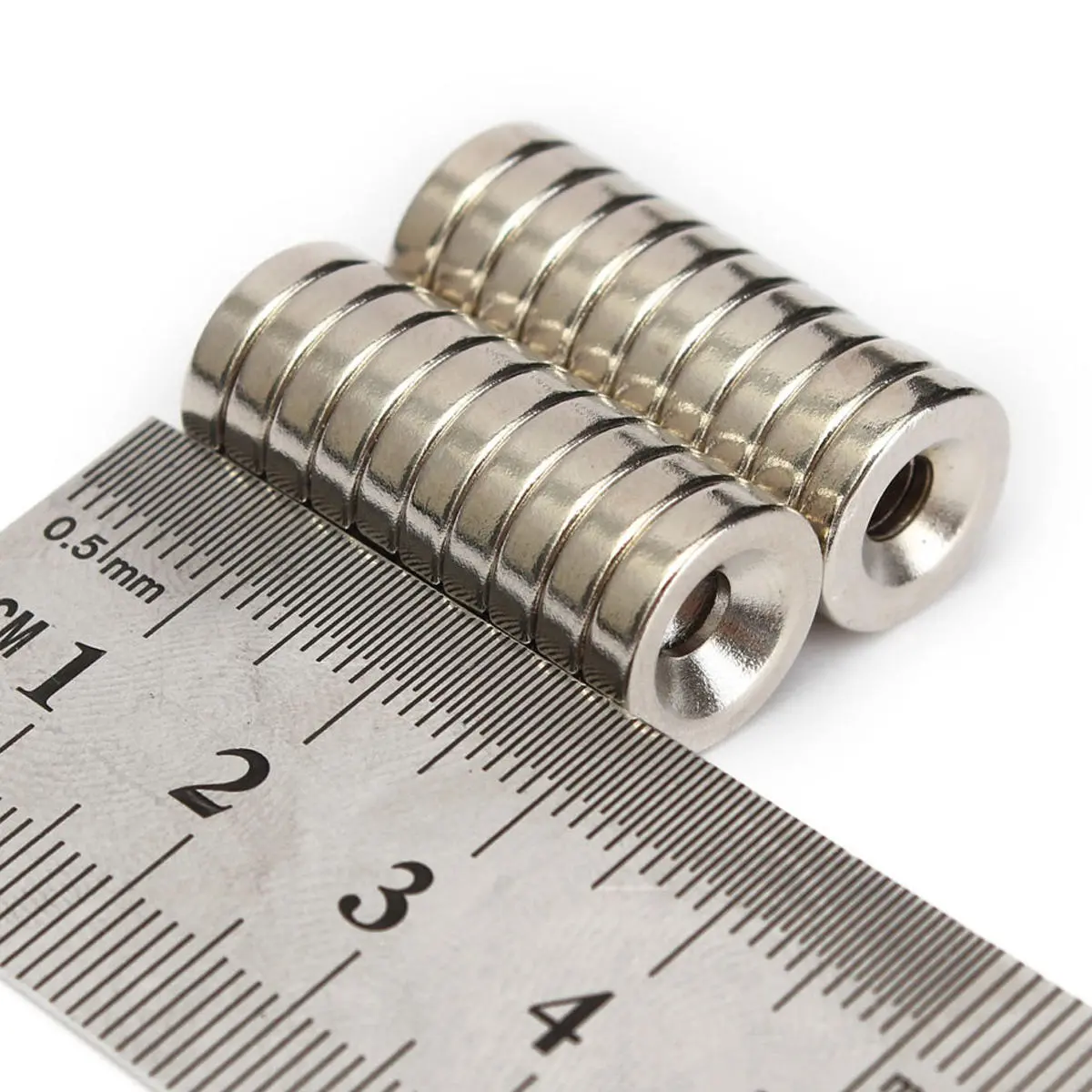 N50 12x3mm Countersink Ring Magnets - 20pcs with 4mm Hole - Neodymium - Image 5